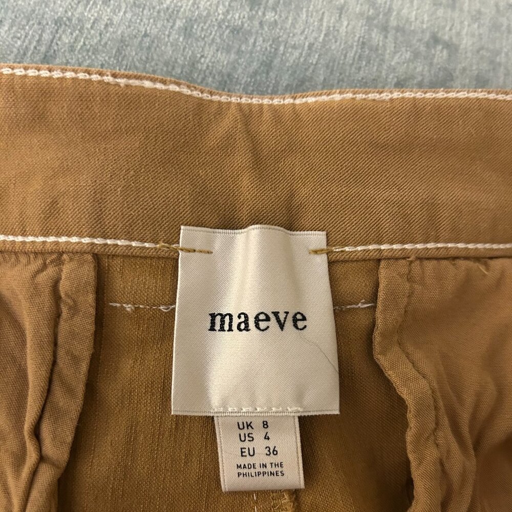 ✨ Anthro Maeve Contrast Stitch High-Rise Wide-Leg Pants - EUC - 4 - Orig $148 ✨ - Picture 7 of 9